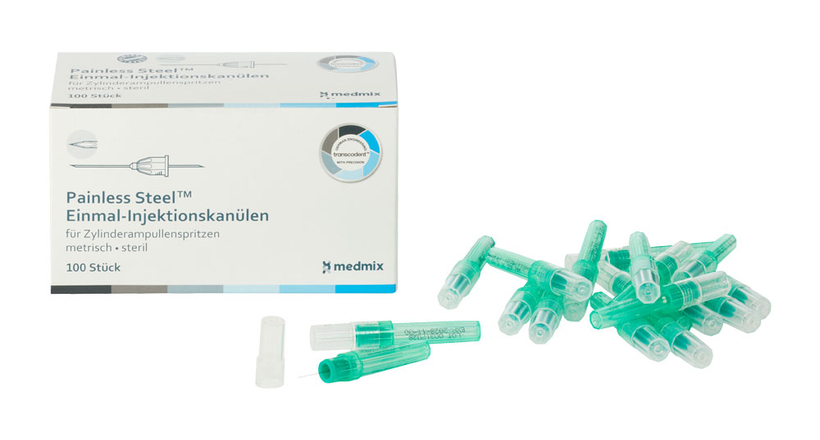 Transcodent Painless Steel<sup>&reg;</sup> Injektionskanülen
